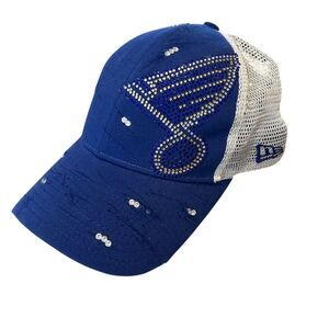 Swarovski Crystal St. Louis Blues Women's Adjustable Baseball Cap Blue